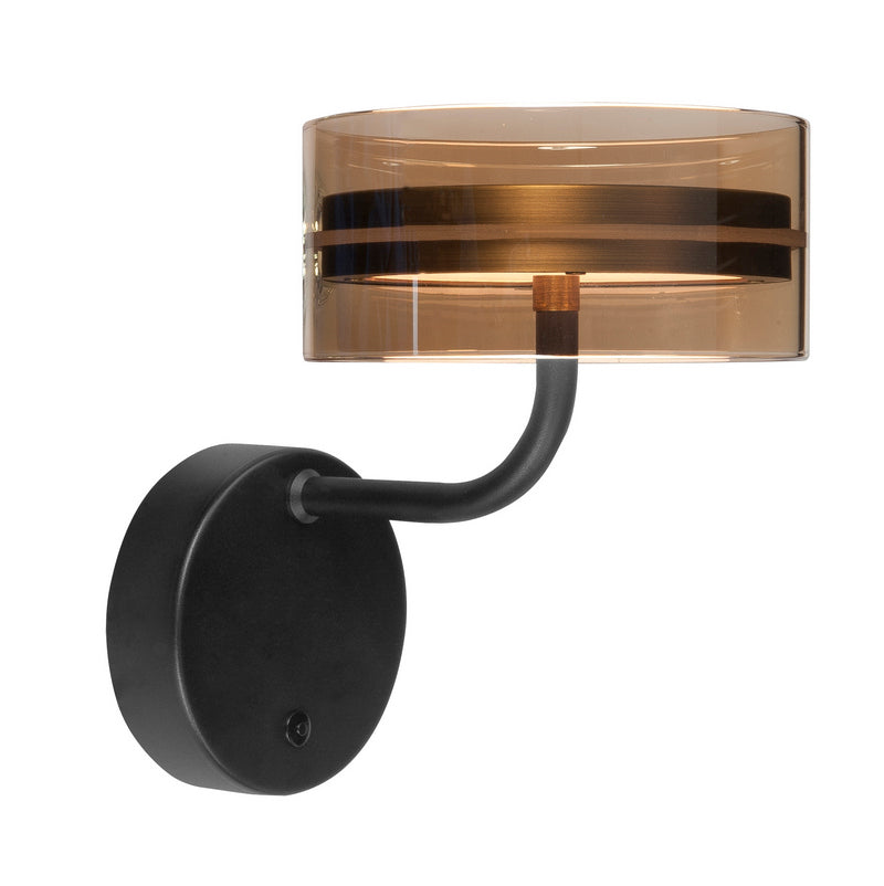 Highlight Mini Enzo Wandlamp 12watt LED Zwart/Brons 2700K met dimmer