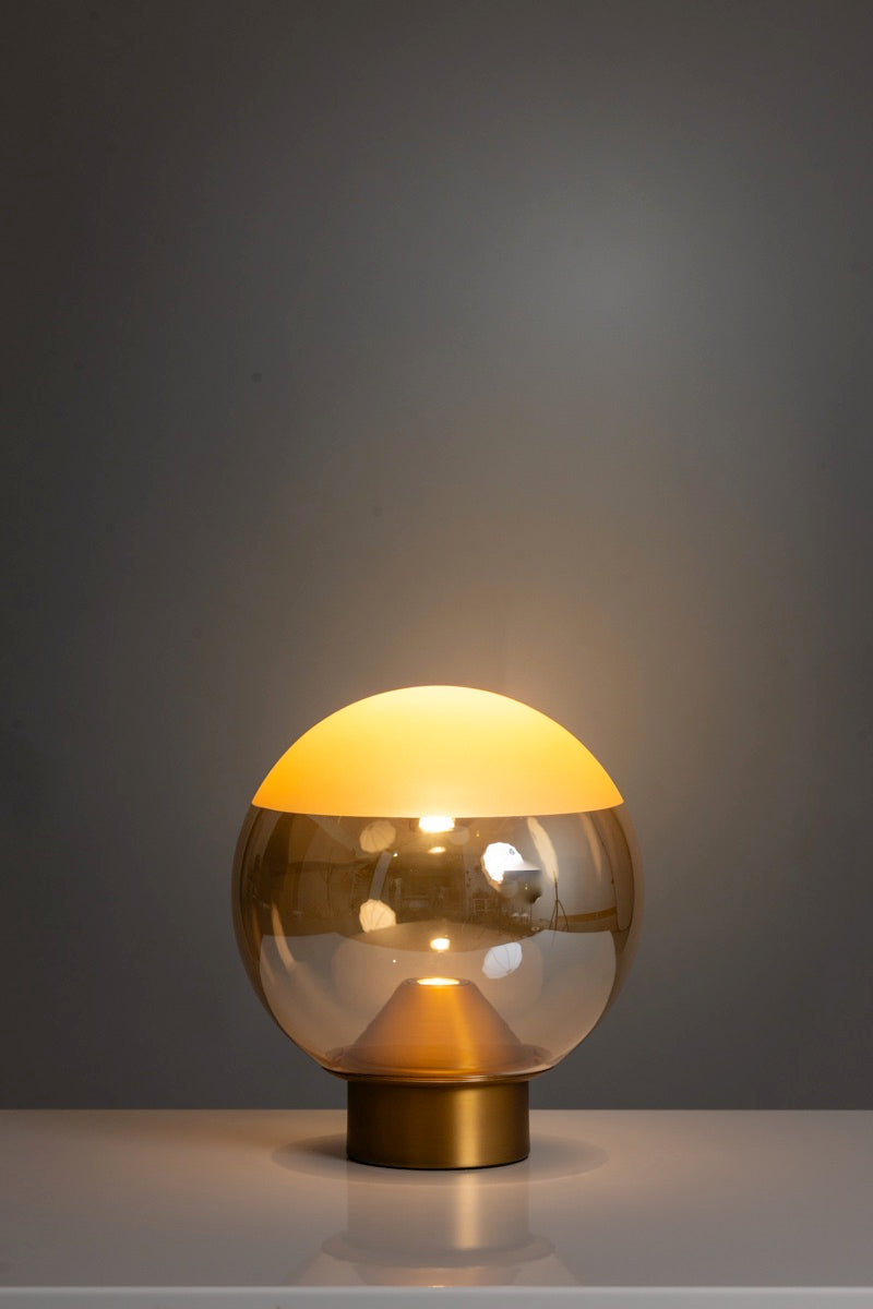 ETH Yvonne Tafellamp 1-Lichts – Zwart met Amberkleurig Glas (6W, dimbaar)05