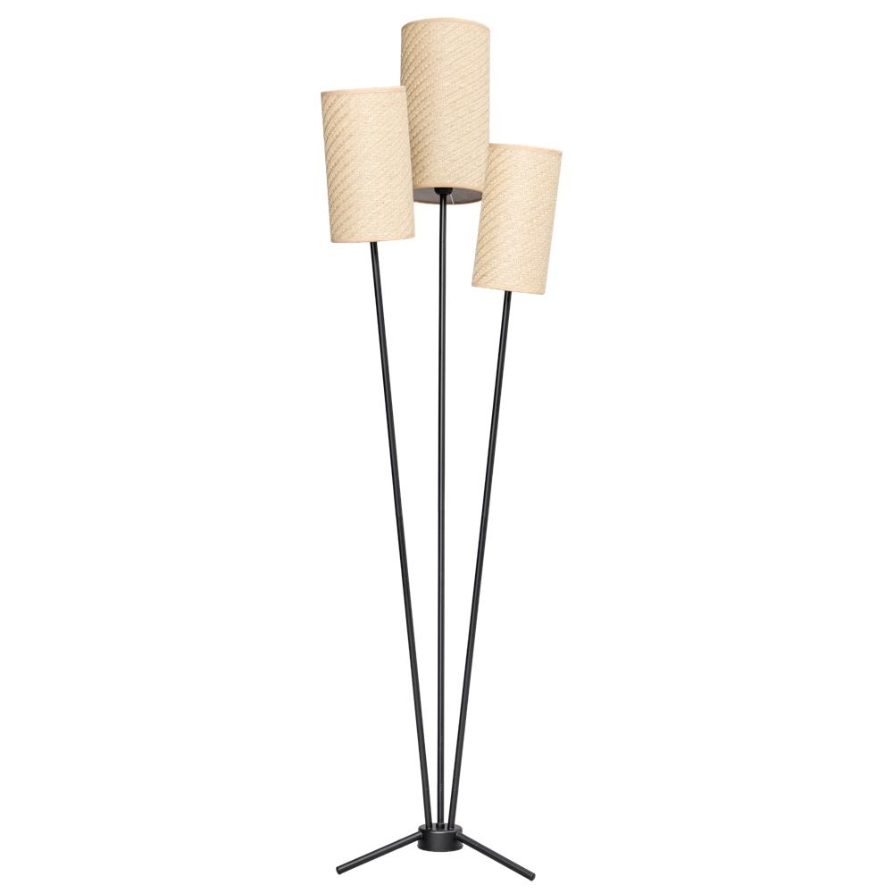 Zizal 3-Lichts Vloerlamp met Stoffenkappen - De Smid Verlichting