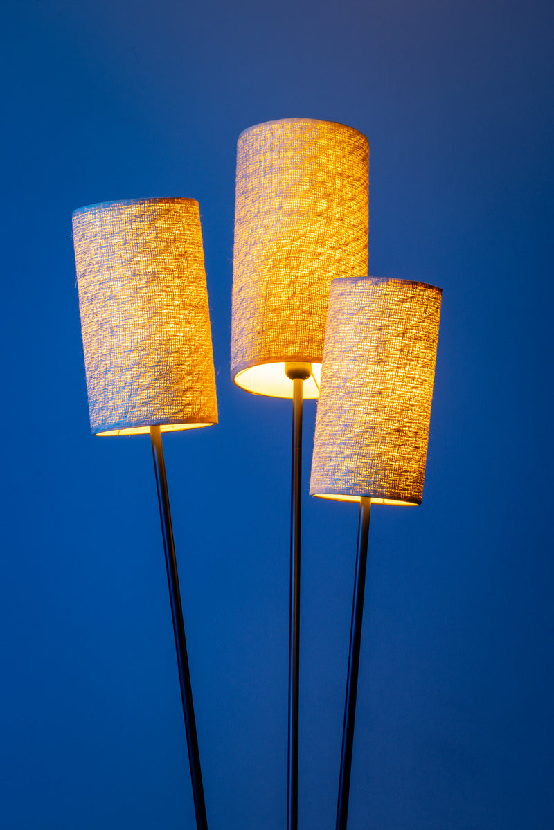 Zizal 3-Lichts Vloerlamp met Stoffenkappen