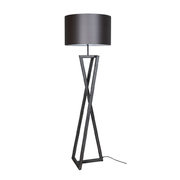 Ztahl Calitri Vloerlamp Mat Zwart Laag + Monaco Kap Dark Brown/Grey