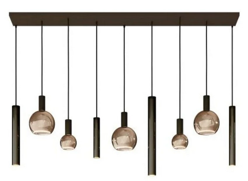 Ztahl Riva 9-Lichts Hanglamp 170 x 22cm 4325-9005 Zwart Structuur
