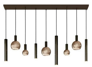 Ztahl Riva 9-Lichts Hanglamp 170 x 22cm 4325-9005 Zwart Structuur