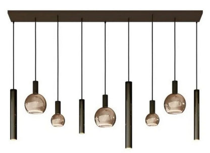 Ztahl Riva 9-Lichts Hanglamp 170 x 22cm 4325-9005 Zwart Structuur