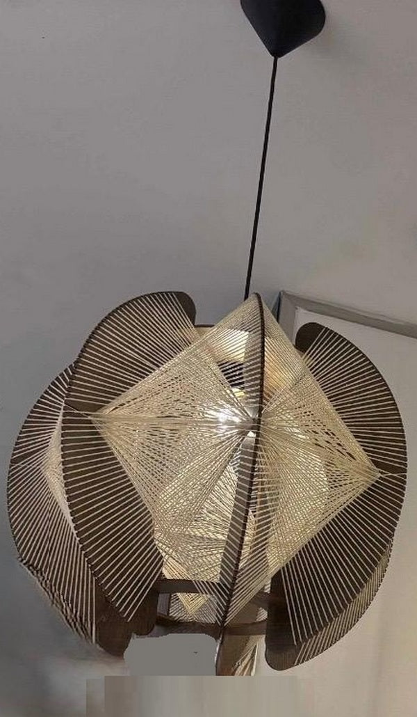 ETH Jessica Hanglamp Walnoot  E27 Max 9W. Ø40cm 2.5m
