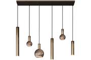 Ztahl Riva 6-Lichts Hanglamp 120x22cm 4370-9005 3x Ø51mm Zwart