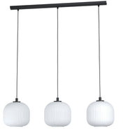 Lifestyle Crawley 3-Lichts Hanglamp Zwart/Glas Wit