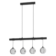 Lifestyle Gallora 4L-Hanglamp Zwart/Smoke