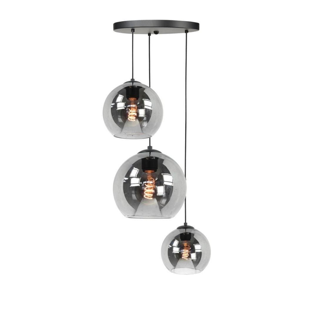 Highlight Globe Fantasy 3L-Hanglamp Zwart/Smoke