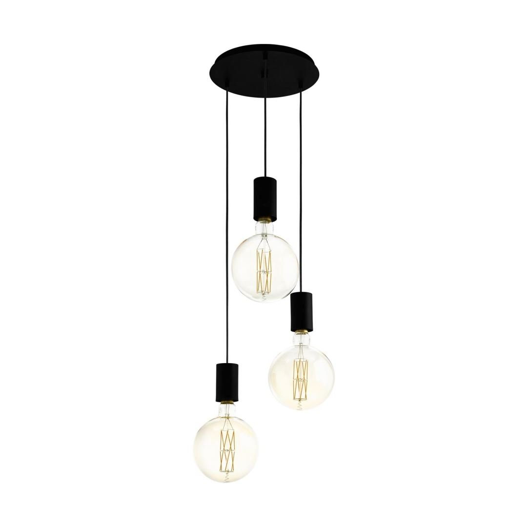 Eglo Pozueta 3-Lichts Hanglamp Rond Zwart
