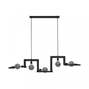Ztahl Tortona 5-Lichts Hanglamp Mat Zwart