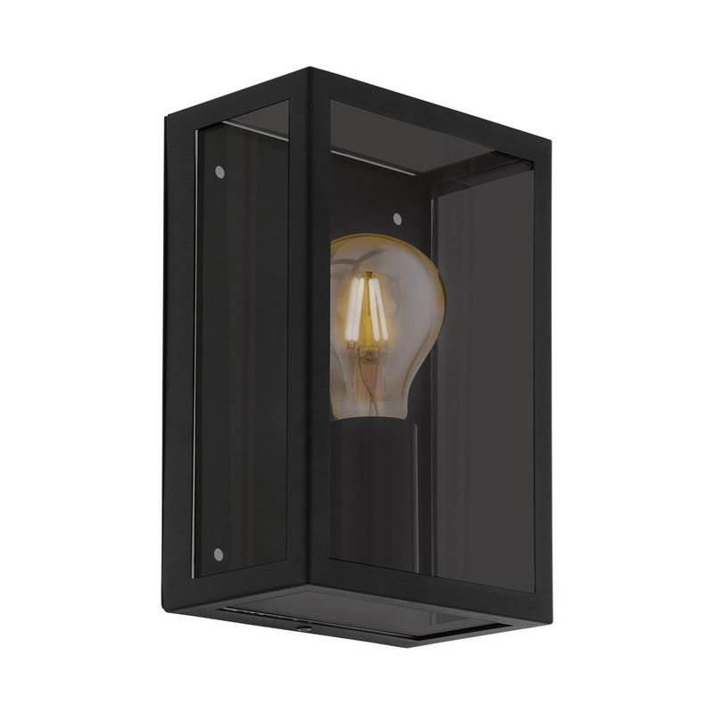 Eglo Almonte Smoke Wand-Buitenlamp Zwart/Smoke