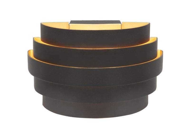 Highlight Scudo 20cm Wandlamp Zwart/Goud W3640.01