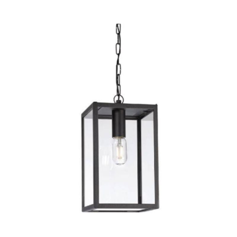 F&V Lugano Hanglamp Zwart/Glas Ip44