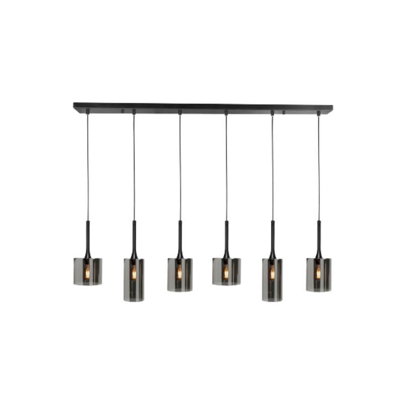 Highlight Diverso 6-Lichts Hanglamp Zwart/Smoke