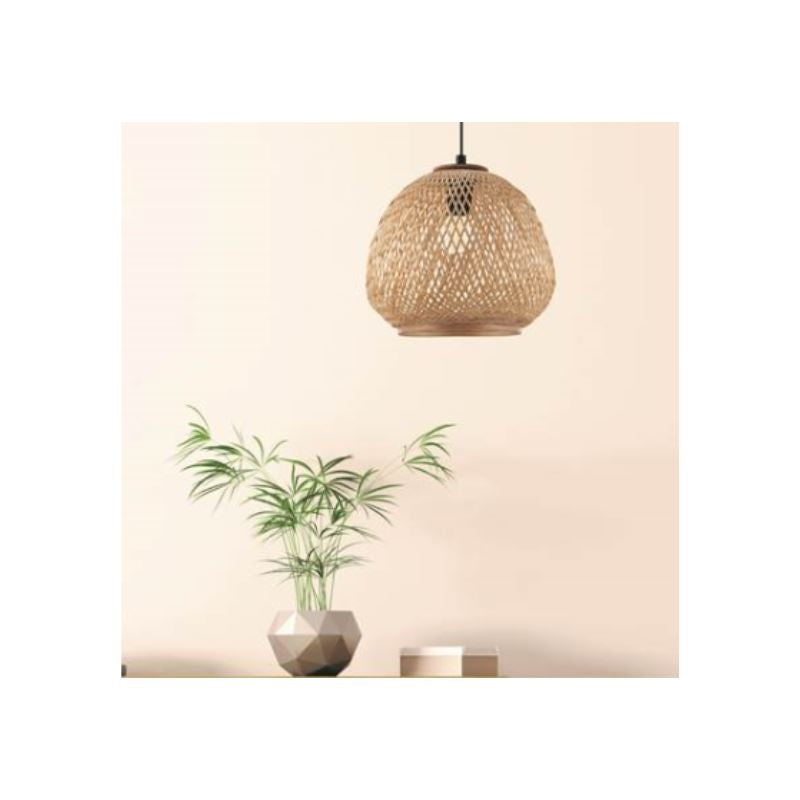 Eglo Wembley 1-Lichts Hanglamp Zwart/Natuur