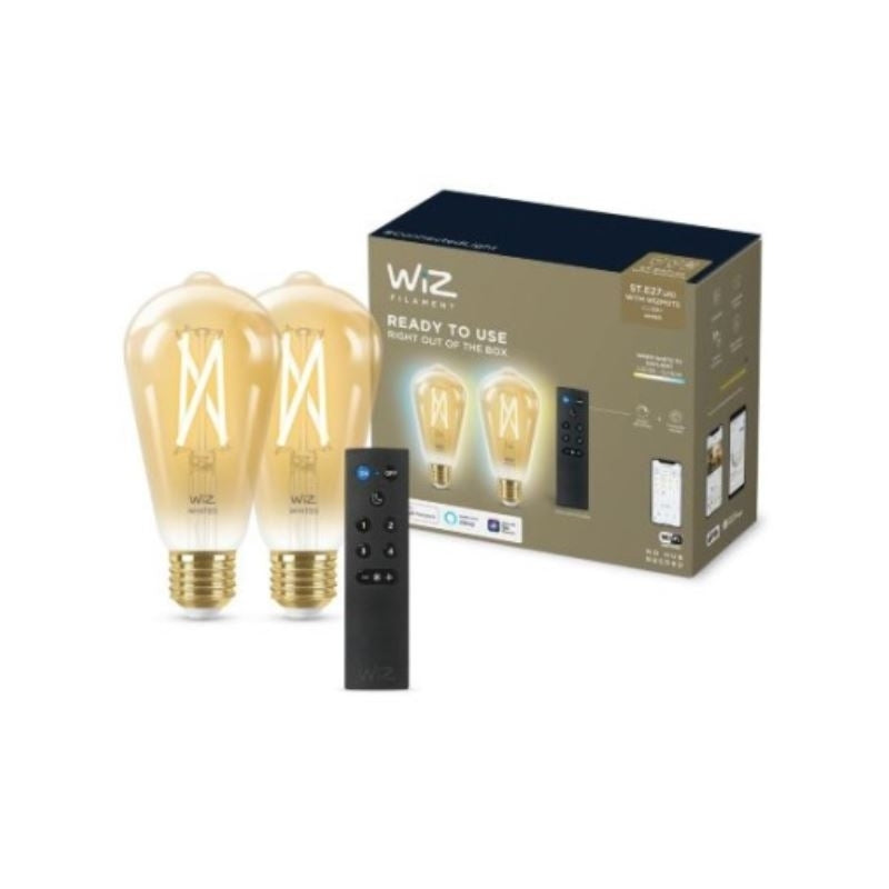 Wiz Wi-Fi TW/8W ST64 Amb 2PK + Remote 6/2CT