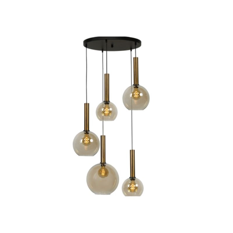 Lifestyle Bella 5L-Hanglamp Zwart/Antiek Brons 50Ø
