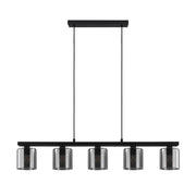 Lifestyle Straight 5-Lichts Hanglamp Zwart/Smoke