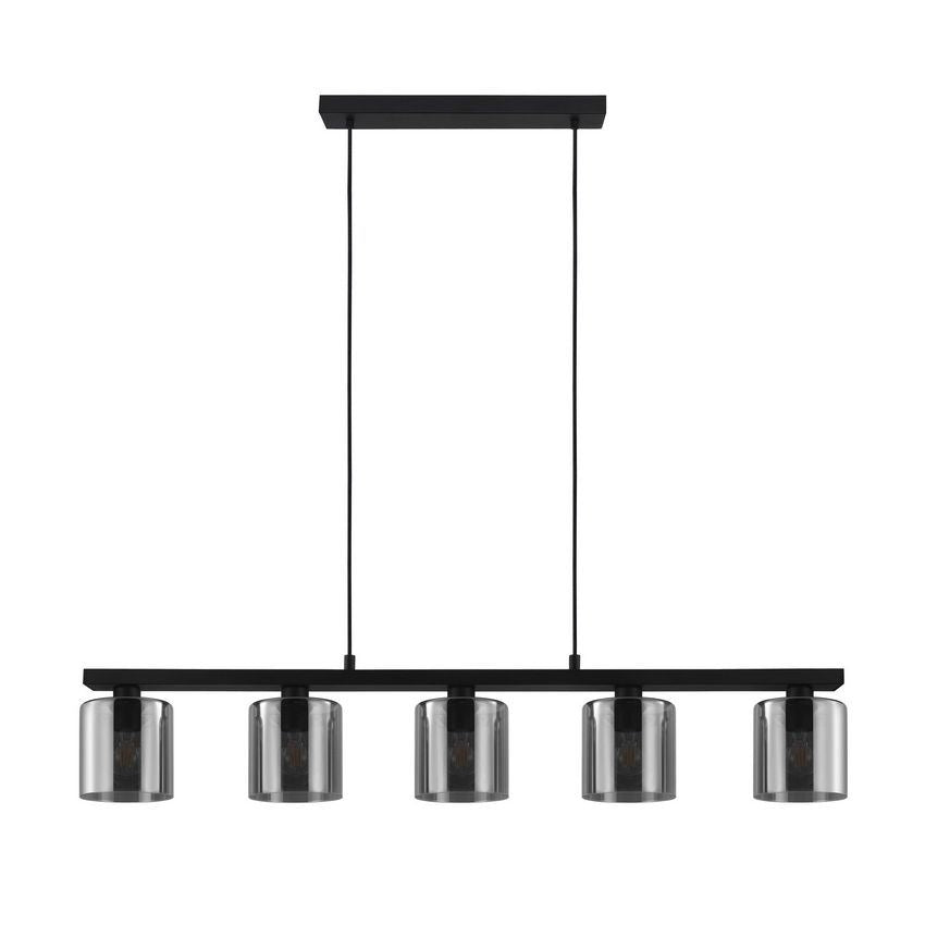 Lifestyle Straight 5-Lichts Hanglamp Zwart/Smoke