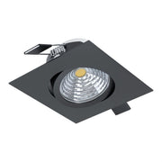 Eglo Saliceto inbouwspot vierkant 98611 Zwart
