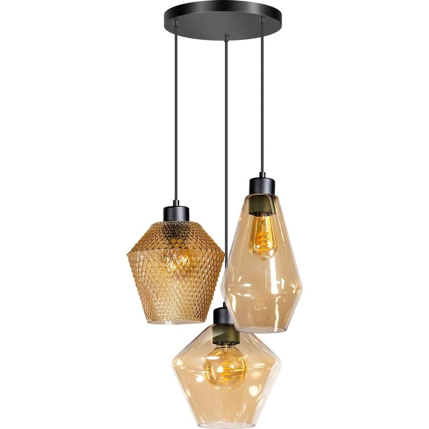 Lifestyle Sigma 3-Lichts Hanglamp zonder glas Zwart