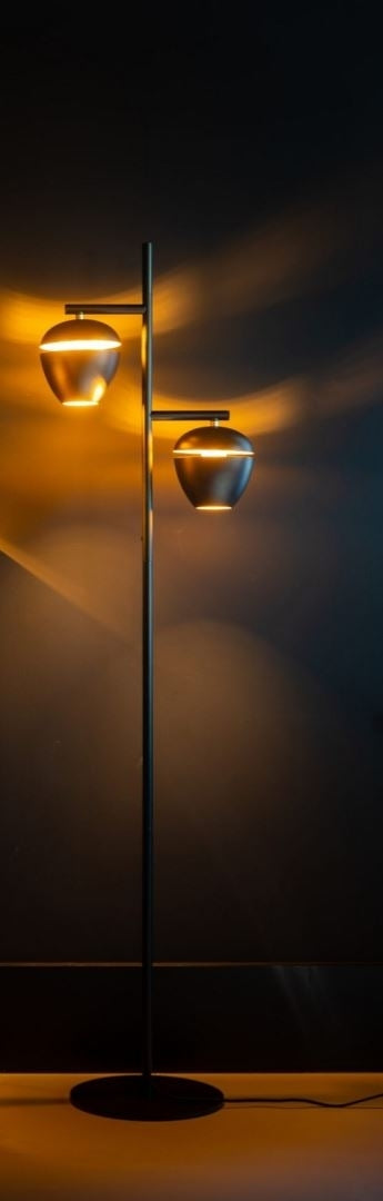 ETH Claire 2-Lichts Vloerlamp 2xE27 Zwart/Goud 05-VL8124-30