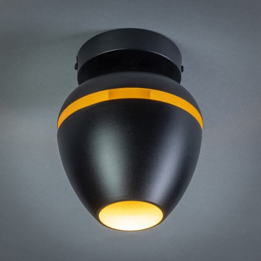 ETH Claire Plafondlamp E27 zwart+goud kap 15cm 05-PL2123-30