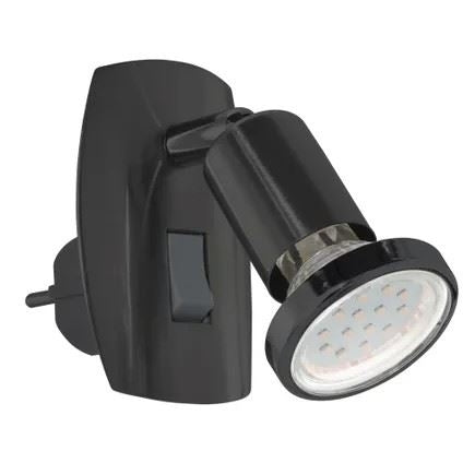 Lifestyle Parrini stopcontact spot 31644 Zwart incl.Lichtbron