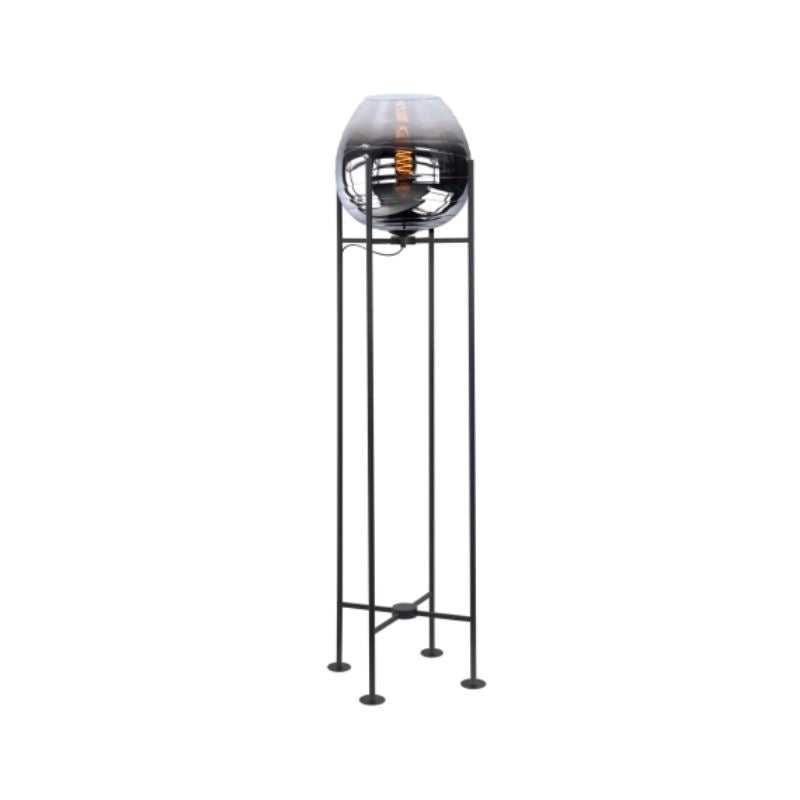 Highlight Fantasy Apple Vloerlamp140cm V4046.01+G2051.18 Zwart/Semi Smoke Op=Op De Laatste Showroommodel