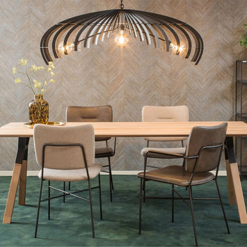 Ztahl Omegna Hanglamp Ovaal 140 x 55cm 7703-9005 Zwart Structuur