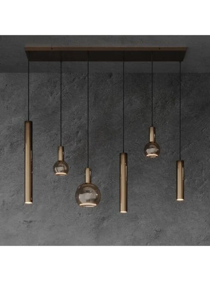 Ztahl Riva 6-Lichts Hanglamp 120x22cm 4370-Platinum 3x Ø51mm Platinum