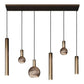 Ztahl Riva 6-Lichts Hanglamp 120x22cm 4370-Platinum 3x Ø51mm Platinum