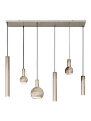 Ztahl Riva 6-Lichts Hanglamp 120x22cm 4370-Quartz 3x Ø51mm Quartz