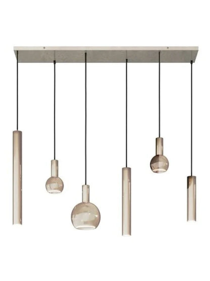 Ztahl Riva 6-Lichts Hanglamp 120x22cm 4370-Quartz 3x Ø51mm Quartz